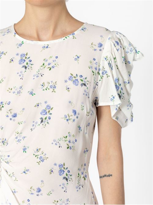 Short dress with floral patterned draping MAR DE MARGARITAS | KARIN050
